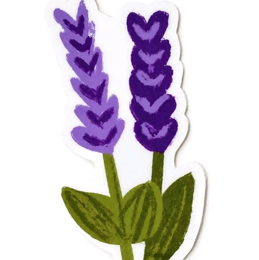 Lavender Floral Sticker - Purple Heart Design, Ideal for Decorative Use, Perfect for Personalization and Gift Giving