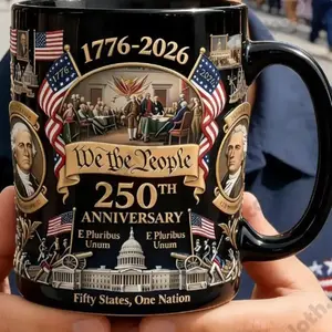 New American We the People 250th Anniversary Limited Edition Coffee Mug, Unique Design Collectible Gift, Perfect for Home & Office Use