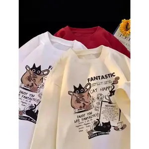 American retro short sleeved T-shirt, summer new trendy brand, high street clothes, loose casual short sleeved couple T-shirt