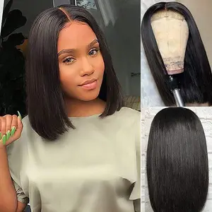 Human Hair Lace Front Wig, 13×4 Lace Bob Wig, 200% Density, Natural Color, Pre-Bleached, Glueless, Ready to Wear, Cute Curls HAIR