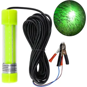 Underwater Fishing Light Super Bright 16000 Lumens 20W 12V LED Submersible Fish Bait Finder Deep Drop Night Fishing Light for Shrimp, Prawns, Squid and Fish, Saltwater, 7 Inch