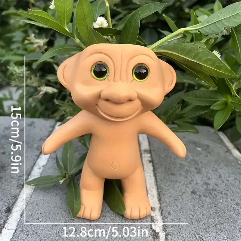 Gnome Planter Resin Figurine, Whimsical Garden Pot for Indoor and Outdoor Decor, Versatile Room Accent, No Electricity Required