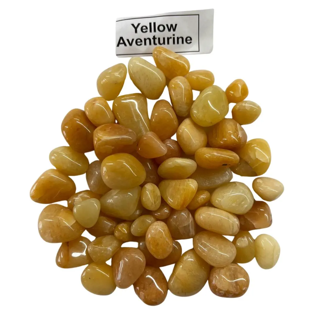 Yellow Aventurine Tumbled Stones – 1 lb Bulk Bag | Polished Golden Yellow Aventurine