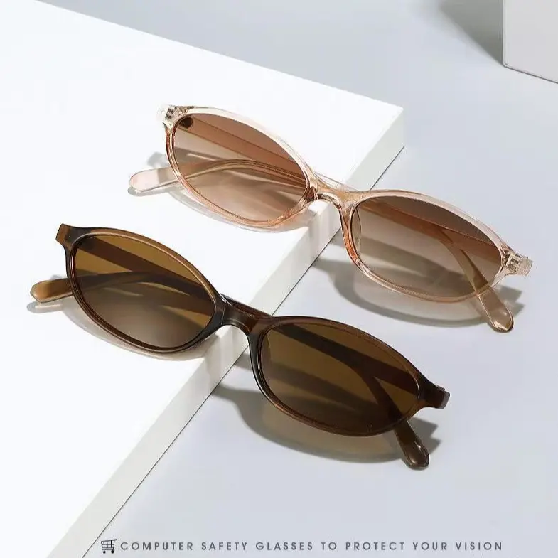 SUNVOES Sunglasses for Women 2 Pack, Trendy Vintage Oval Cat Eye Style, Lightweight & Durable PC Frame with UV400 Protection for Driving & Vacation, Fashion Sunglasses, Lightweight Durable Sunglasses