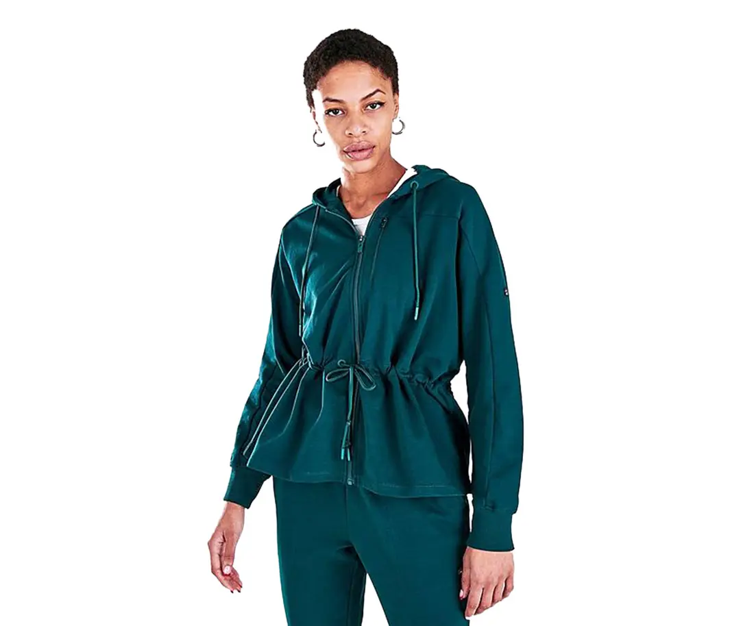 FILA Women's Josetet Hooded Full-Zip Jacket, Sporty Chic Colorblock Activewear for Female Outdoor Wear, Standard Sizes, Hiking / Light Outdoor