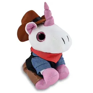 SPARKLE EYES PLUSH - WHITE UNICORN COWBOY DRESS UP