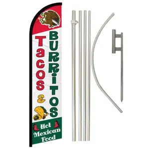 Tacos & Burritos Windless Banner Flag & Pole Kit
