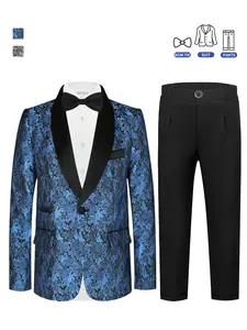 3-piece Gentleman Set for Boys, Boy Dance Competition Wear with School Academy Style, Festival Performance Attire, Formal Party Wedding Occasions (Shirts Not Included) - 24216