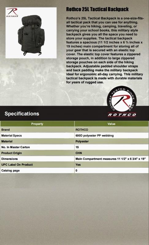 Rothco 25L Tactical Backpack - Rugged Hiking Pack Camping Gear Rucksack Bags Travel Pack  Adjustable Padded Shoulder Straps Perfect For Hiking, Traveling, School, And More