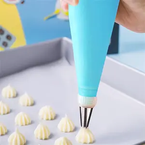 21pcs Home Kitchen Baking Piping Set, Cake Cream Pattern Decorating Piping Bag, Scraper Set, Stainless Steel Piping Nozzles, Piping Tools
