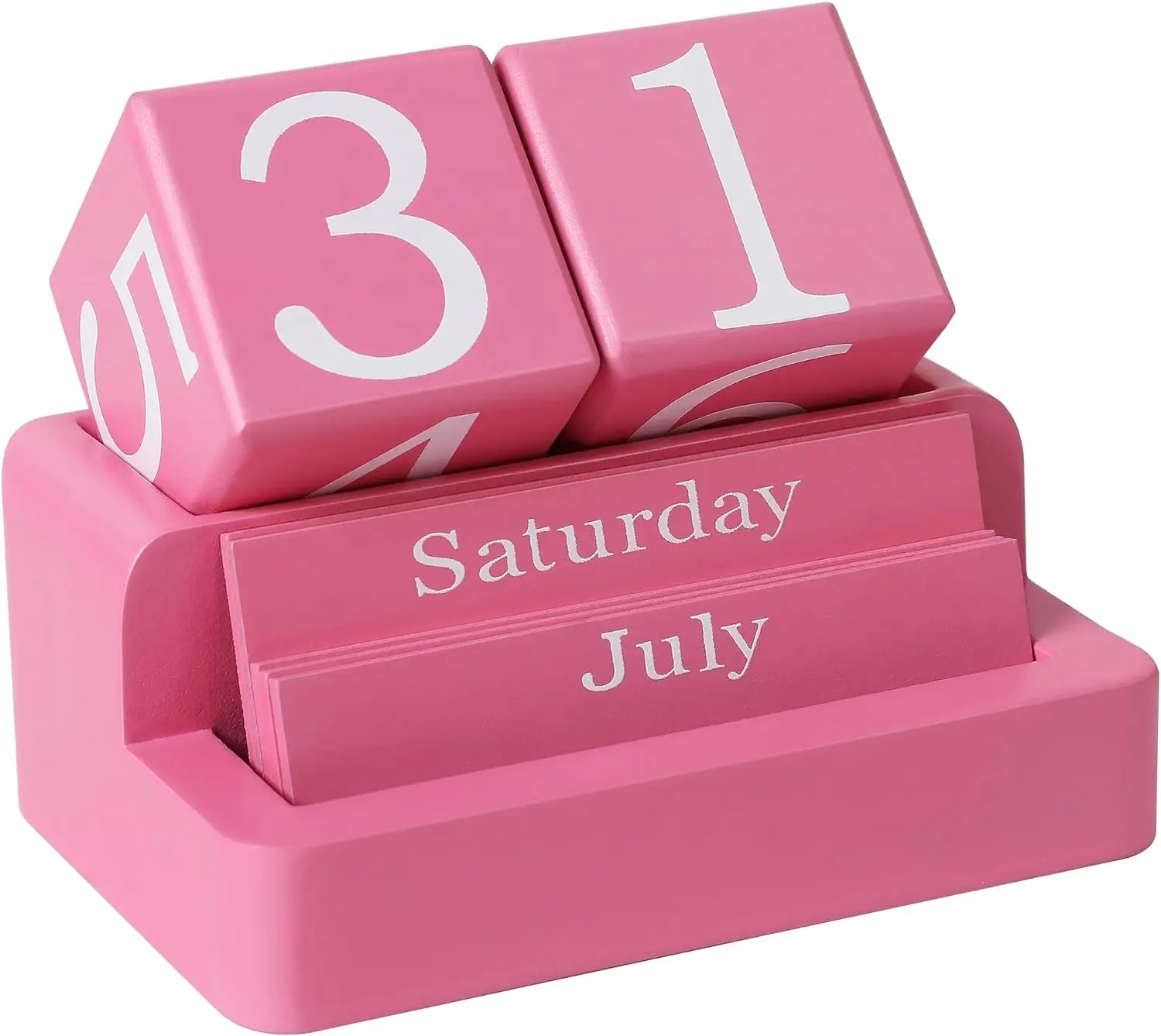 Wooden Block Calendar for Desk, Daily Desktop Perpetual Desk Calendar Aesthetic Desk Accessories for Home Office Decor