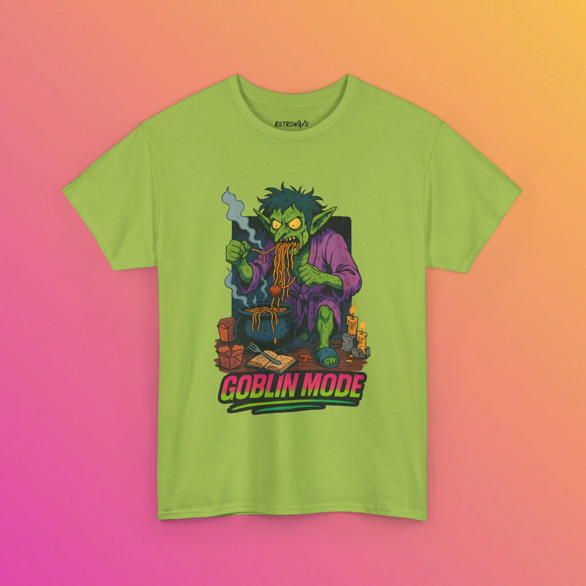 Goblin Mode Unisex Heavy Cotton Tee, Fun Graphic Shirt for Gamers, Gift for Fantasy Lovers, Casual Wear, Halloween Costume, Retro 80's, Retro inspo tees, Retrowave
