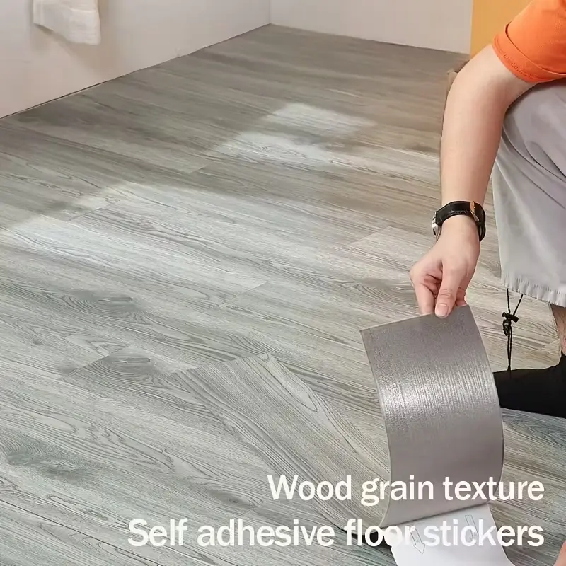 32/46 pieces DIY retro vinyl 3D wood grain anti-slip floor tiles, suitable for room DIY home decoration, peel and stick kitchen tiles, bedroom floor renovation, countertop furniture renovation, suitable for kitchen, bedroom, bathroom, dormitory, etc.