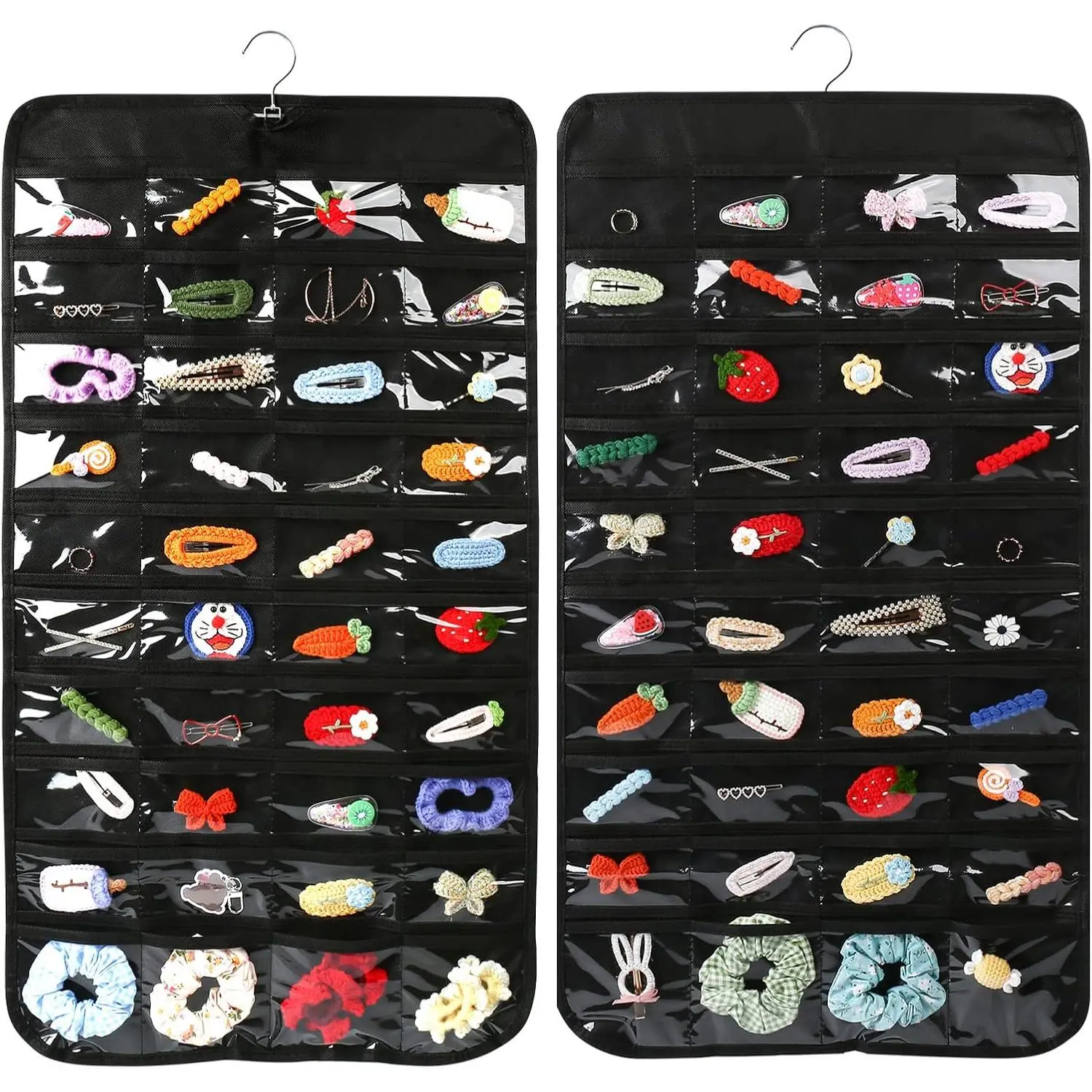 80-Pocket Hanging Jewelry Organizer - Multifunctional Container Organizer with Easy Access for Storing Earrings, Necklaces, Bracelets, Accessory Holder