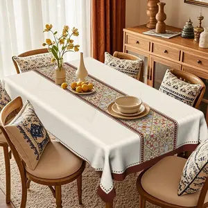 1 piece of light luxury exquisite diamond patchwork-style tablecloth, suitable for light luxury home dinners, ideal as a wedding gift
