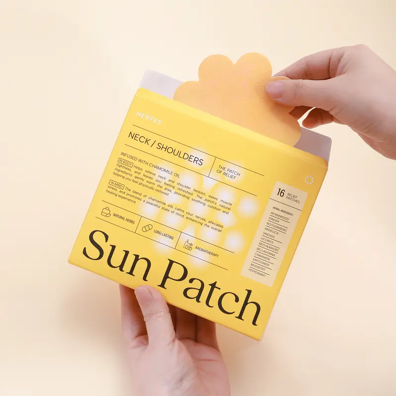 Sun Patch Natural Pain Relief Patches for Neck & Shoulders with Chamomile Scent 16 Patches Long Lasting Comfort Vegan Friendly Daily Muscle Comfort Therapeutic Effective For Menstrual Cramps TikTokShopdeals Aromatherapy