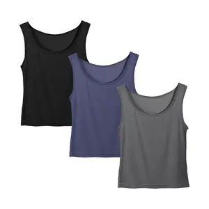 Showitty 3 Pack Women's Tank Top-Plus Size Undershirt Loose Fit Casual Round Neck Trendy Sleeveless Tops Summer