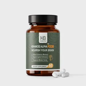 Herbal Bee Advanced Alpha Focus Brain Supplement For Men & Women – Supports Memory, Cognitive Performance & Mental Clarity | L-Tyrosine, Ginkgo Biloba, L-Theanine | Vegan, Non-GMO, GMP Certified, 60 Capsules