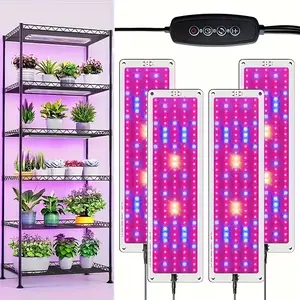 Full Spectrum Grow Lights for Indoor Plants, Under Cabinet Grow Lamp Panel Built-in 3/9/12H Auto Timer for Seed Starting, Succulents, Herbs and House Plants