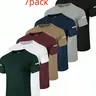 7PCS Men's Print Reflective Stripe  Sports T-Shirts, Quick Drying Breathable Round Neck T-shirt,Casual Tops for Workout Running, Gym Tees, Men's Sportswear for Summer  Running Shirts, Moisture-Wicking T-Shirts, Gym Workout Short Sleeve Shirts