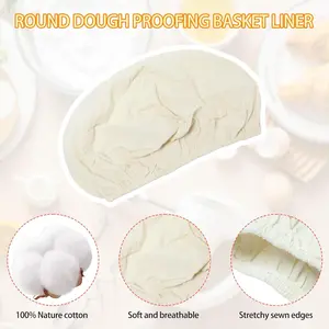 4 Pieces Bread Basket Liner Cloth, 2 Packs 10 iInch Bread Proofing Basket Cloth Liner, Baking Dough Baskets Cover Natural Rattan Banneton Proofing Cloths
