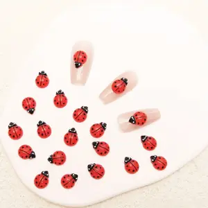 30/50/100Pcs  Cute Ladybug Resin Beads, Bead Assortment, 30/50/100pcs, DIY Jewelry Making Supplies, Craft Accessories, Phone Cases, Bag Charms, Wall Decor, Diy Beading Accessories