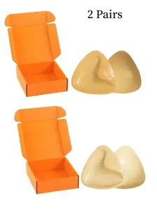 Women Reusable Push Up Bra Insert Triangle Shaped Anti Slip Breast Pads With Box 2026 Lingerie Accessories Adhesive