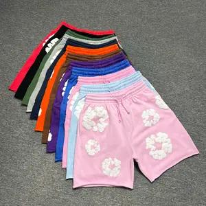 DENIM TEARS Cotton mainline kapok foam print shorts American high street loose shorts men's