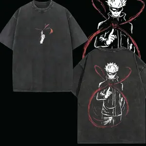 valentine shirts "Gojo Satoru Cursed Technique Lapse: Red" Jujutsu Kaisen Retro Vintage Unisex Oversize Anime Manga Acid  Lightweight Cotton T-shirt, Anime Merch, Gift For Anime Fan Crewneck Clothing