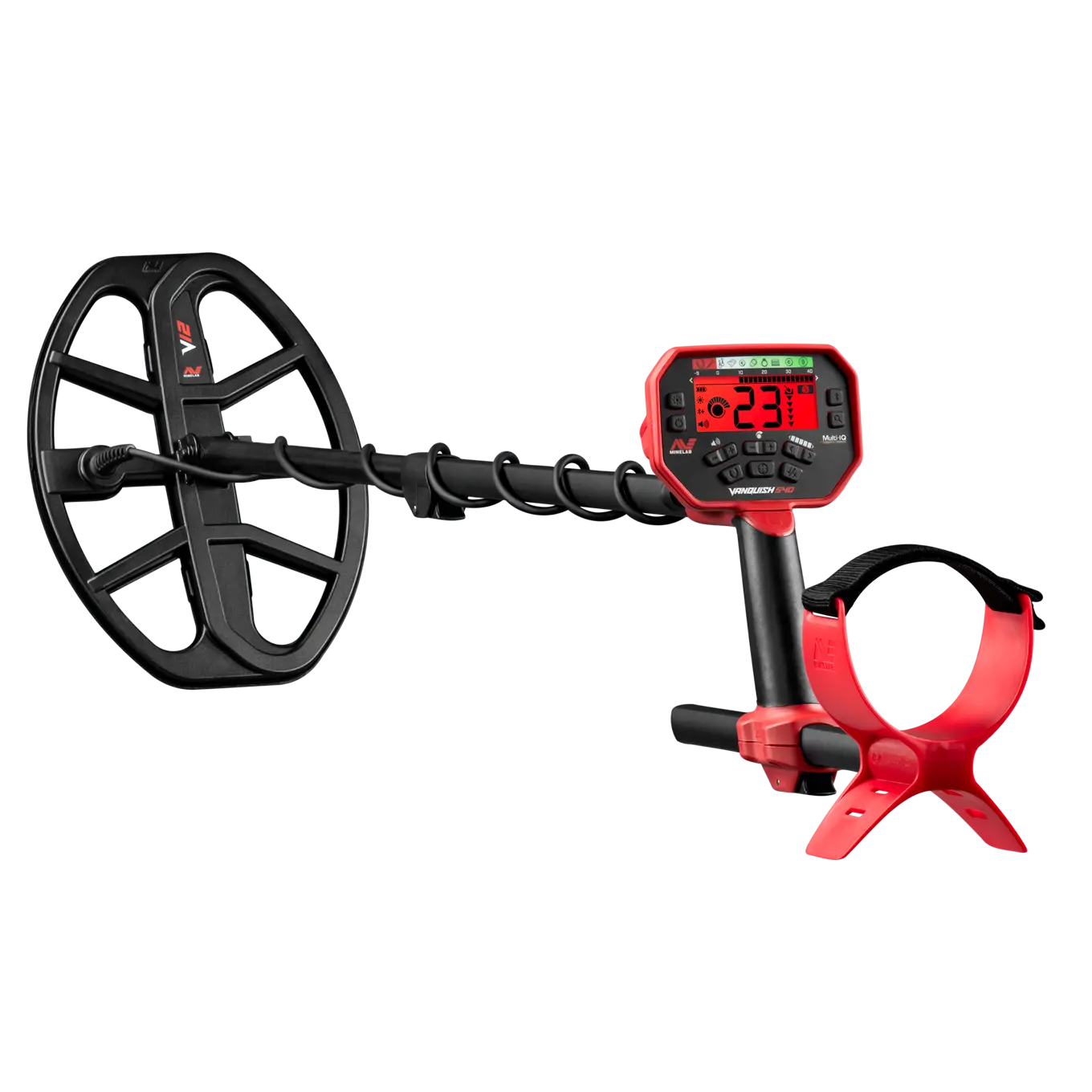 Minelab VANQUISH 540 PRO-PACK Metal Detector (3820-0004) with V12 12"x9" Double-D, V8 8"x5" Double-D Waterproof Coils, Batteries, Backlight, Audio Control for Beach, Park Use, 10-Volume Settings, 10 Levels