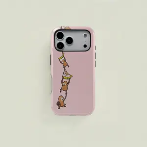 1 pc Funny Banana Monkey Double Layer Protective Case Solid 2-in-1 Protective Case for iPhone 17 16 15 Pro 14 13 12 11 Pro Max 14 Plus 15 Plus 16Plus 17Plus Samsung Galaxy S25 S24 S23 Ultra Series Protective Case Couple Phone Case Boyfriend Gift Holiday G