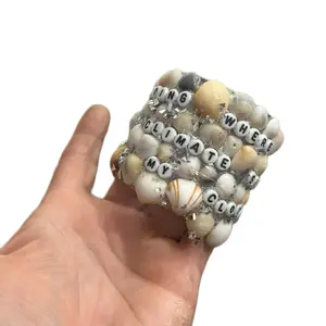Grateful Dead Going Where the Climate Suits My Clothes Metal Cuff Bracelet with Shells from Singer Island Florida