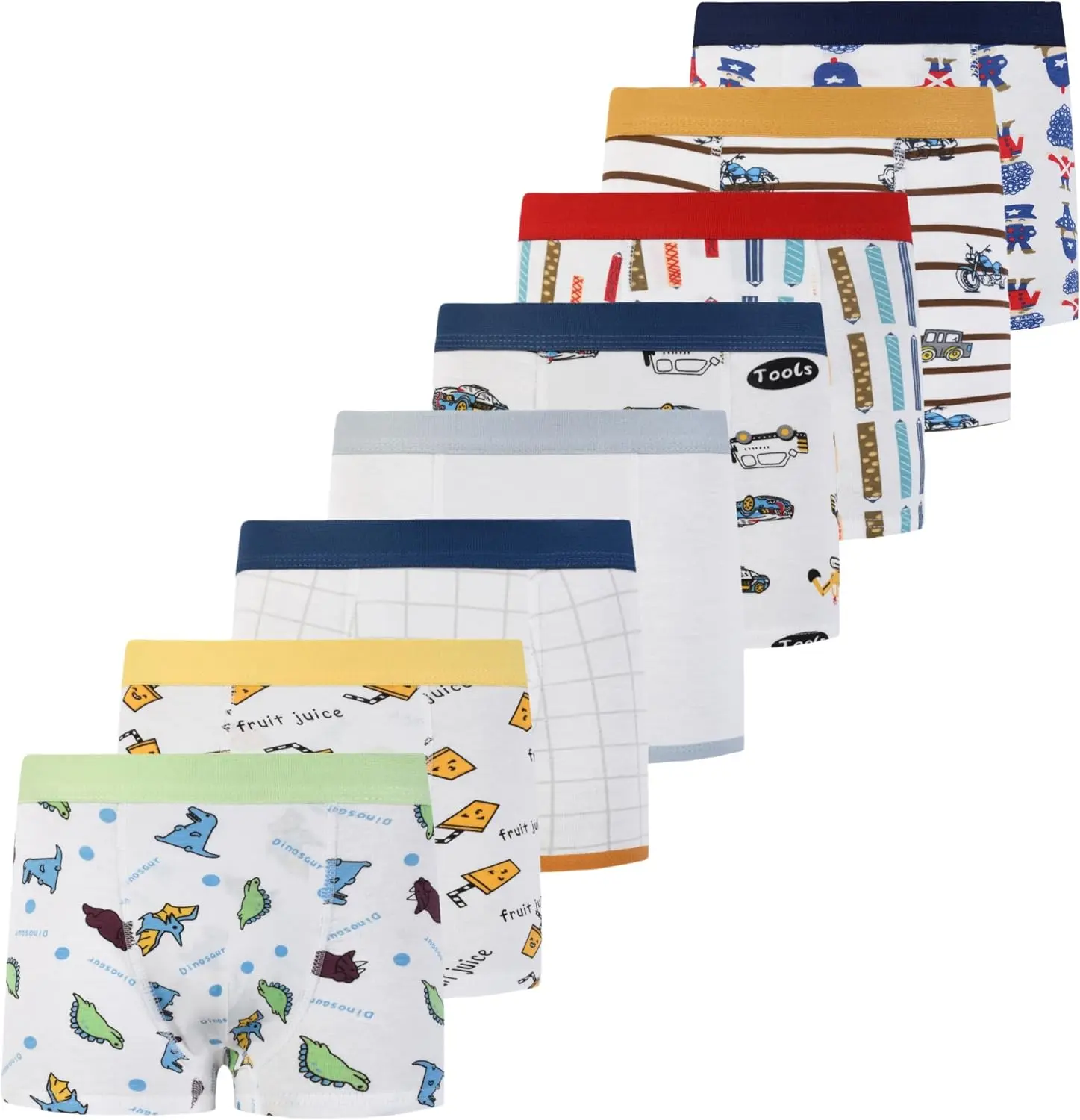 Boys Breathable Dinosaur Car Cotton Boxer Brief Underwear Sets | Breathable, Dinosaur Car, Cotton
