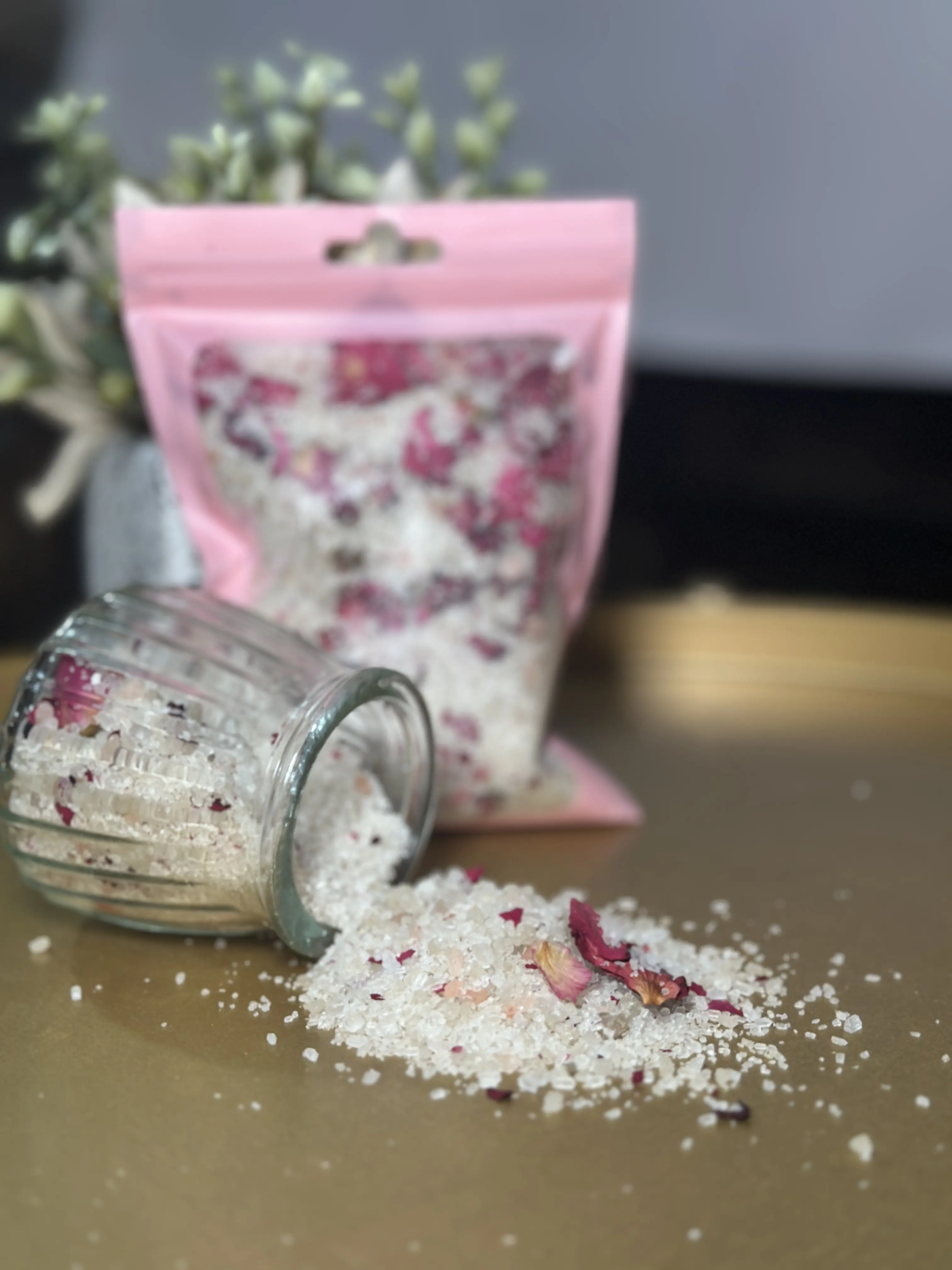 Detox Geranium and Bergamot and Rose Bath Salts - Herbal Bath Salts for Relaxation and Skin Care
