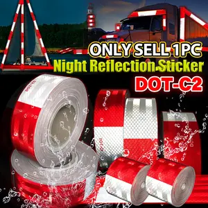 Dot-C2 Reflective Tape, Safety Warning Strip, Bright / Adhesive for Vehicles, Trailers, Boats, Signs