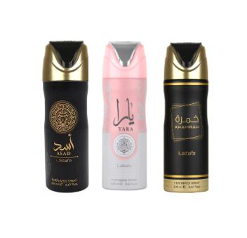 Lattafa deodorant 3pc set YARA| ASAD | KHAMRAH Deodorant 6.8oz(200ml) each