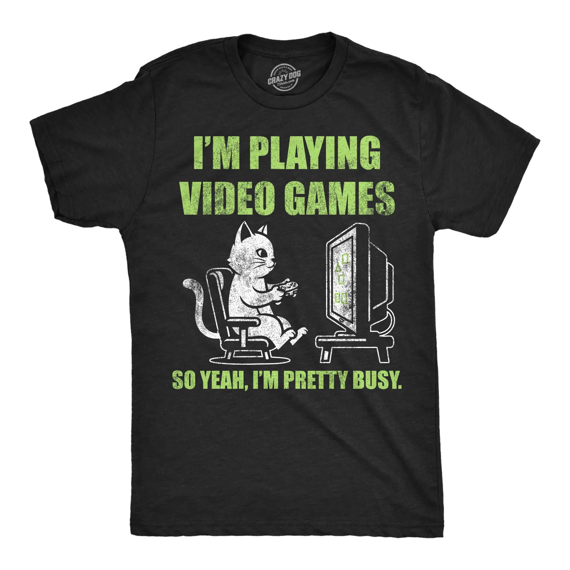 Mens Funny T Shirts Im Playing Video Games So Yeah Im Pretty Busy Sarcastic Gamer Graphic Novelty Tee For Men Mens Funny T Shirts Cool Vintage Fashion T-Shirt Gift Classic Menswear Funny Gamer Short Sleeve Black -
