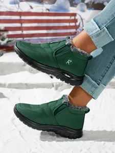 Cotton shoes for women's casual sports, warm women's cotton shoes, comfortable and plush thick home snow boots Ankle Casual Boots Footwear