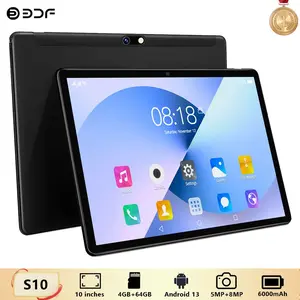 10.1 Inch Bdf S10 Android Tablet with Metal Appearance, 4GB RAM 64GB ROM, Android 13 IPS Screen 1920x1200, 6000mah Battery 5g WiFi Support