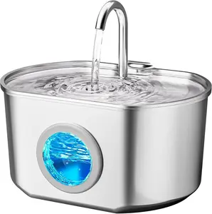 Stainless Steel Cat Water Fountain 73oz/2.2L, Automatic Pet Drinking Fountain for Cats and Small Dogs, Indoor Pet Water Dispenser Bowl, Quiet Circulating Water System for Fresh Clean Drinking Water