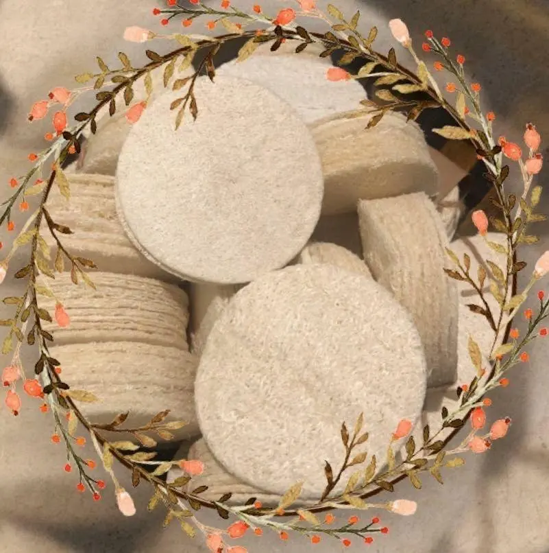 BeNat Natural Loofah Pads 5-pcs for Children - 100% Natural Loofah, Environment-Friendly, High-Quality Exfoliating Pads, 3-inch Diameter, Off-White, Triple Size When Wet