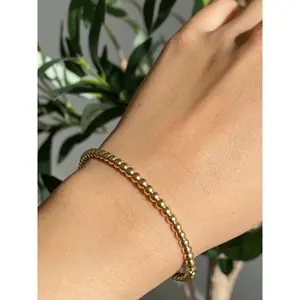14K Gold Ball Bangle