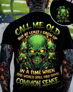 Chaosmoda Generation X Call Me Old But At Least I Grew Up Custom Year Skull T-shirt