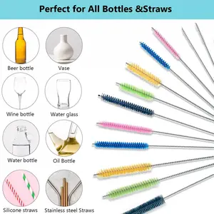 Long Straw Brush, Multifunctional Cleaning Brush for Tube Bottle Kettle Keyboard, Cleaning Supplies