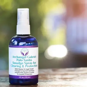 Heal The Masses Palo Santo Smudge Spray: Archangel Gabriel with Essential Oils for Clearing and Protection, 4 oz Bottle Scent Lemon