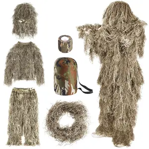 6 in 1 Ghillie Suit, 3D Camouflage Hunting Apparel Camo Hunting Clothes   6-in-1 Camouflage outdoor men's costume outdoor men's