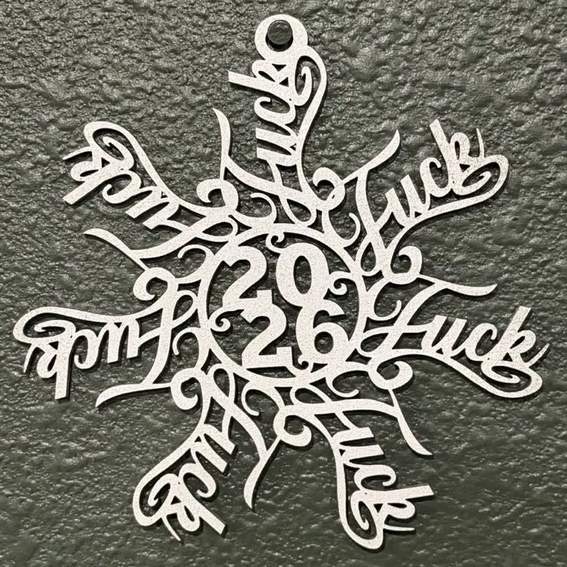 F-Flake 2026 Festive Christmas Decor Hanging Tree Ornament, Custom Shape Laser Cut Holiday Ornament for Home