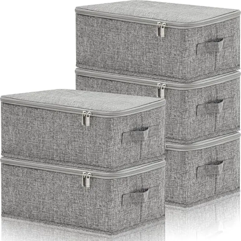 Ultra Large Foldable Ion Storage Box, Waterproof Breathable Organizer, Durable Storage Organizer, Bedding Folder, Multi-Functional Stackable Storage Box (dual Zippers, 3 Handles), Foldable Fabric Organizers, Collapsible Storage Boxes
