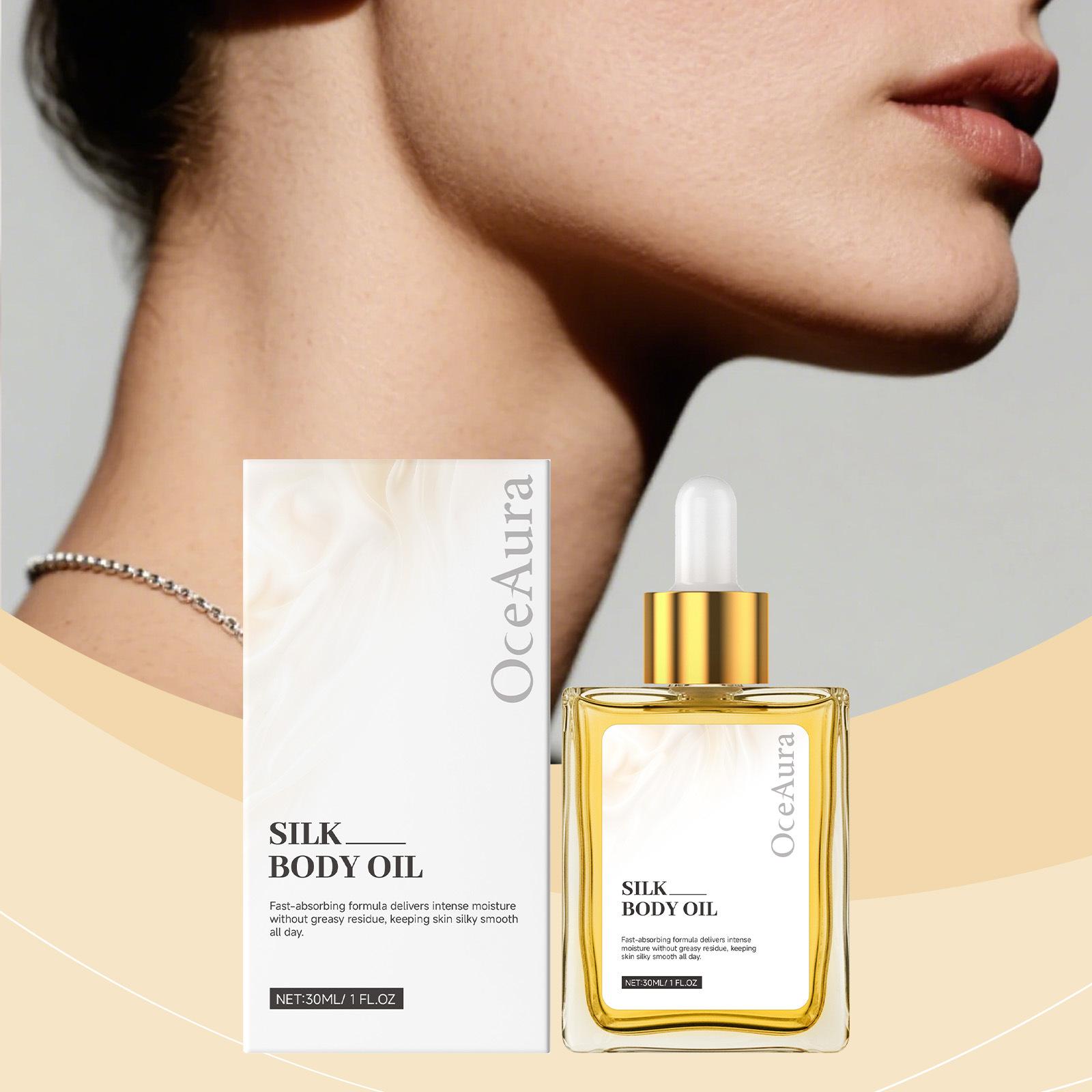 Silky Body Oil, Silky Smooth Skin Texture, Lightweight & Non-Greasy, Fast Absorbing, Hydrating & Nourishing, Leaves Skin Soft, Radiant & Supple, Daily Moisturizing Body Essence