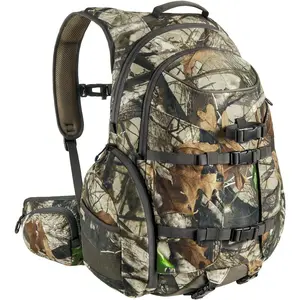 Hunting Backpack, Waterproof Camo Hunting Pack with Rain Cover, Long-Lasting Large Capacity Hunting Day Pack for Rifle Bow Gun (Next Camo G2)